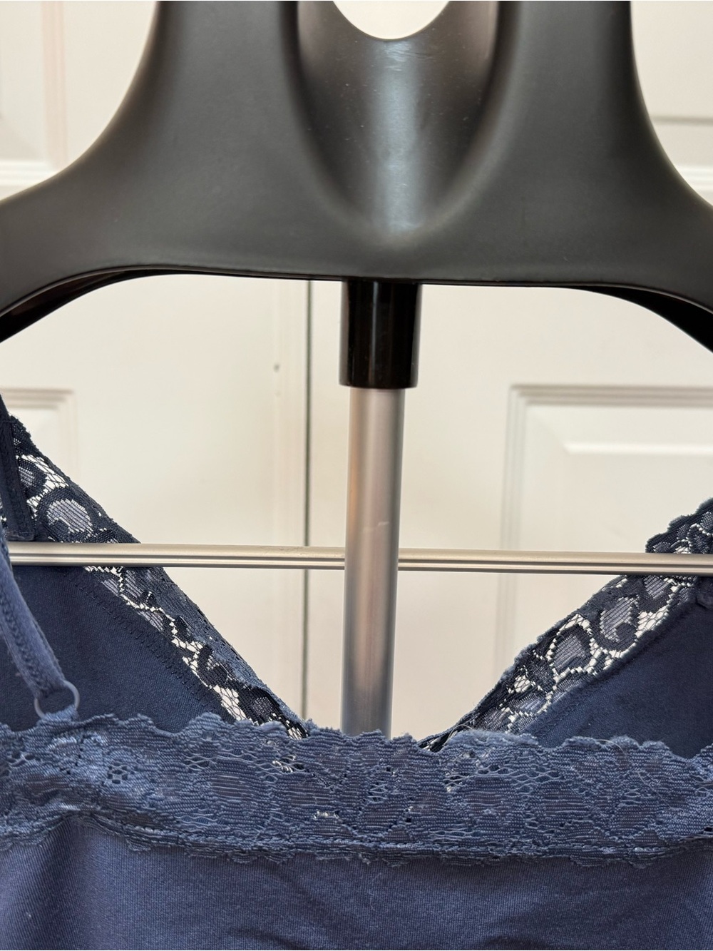 attention Navy Lace-Trim Chemise Camisole - Picture 4 of 6